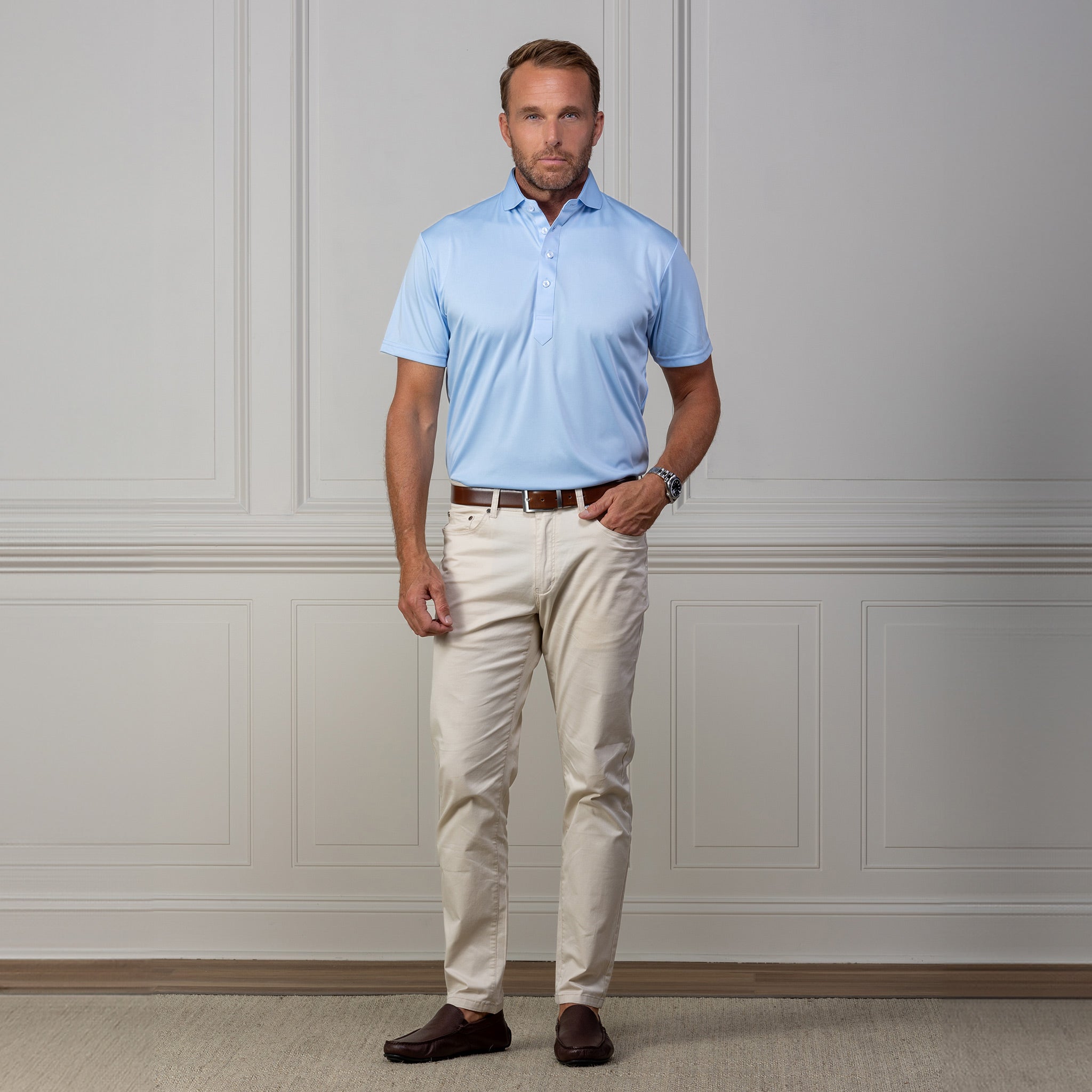 Collars Co. Cutaway Collar Polo Sky Blue XL