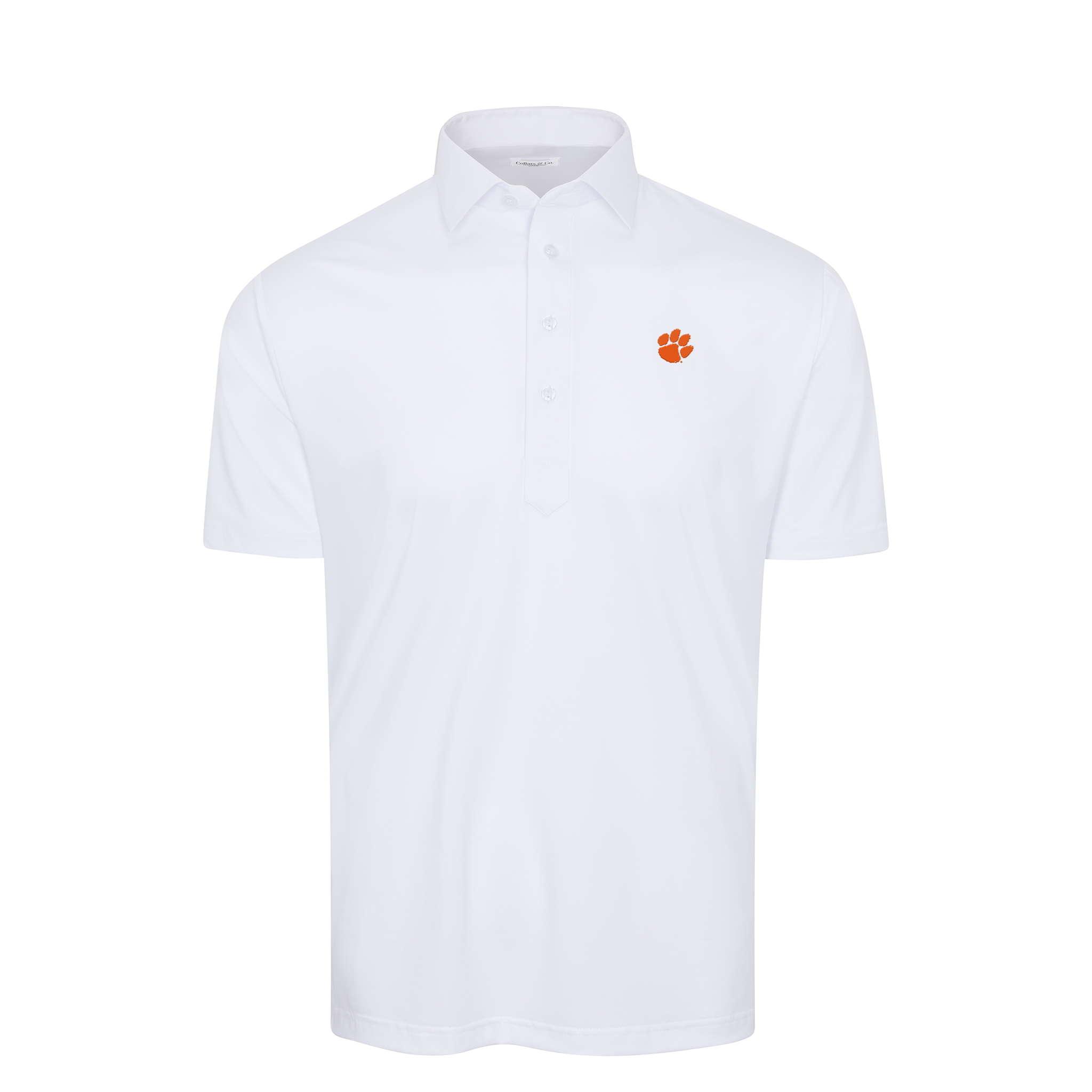 Clemson Semi-Spread Collar Polo White – Collars & Co.