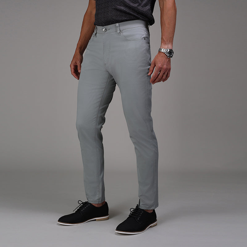 CEO Chino Five Pocket Cotton Stretch Pants Grey – Collars