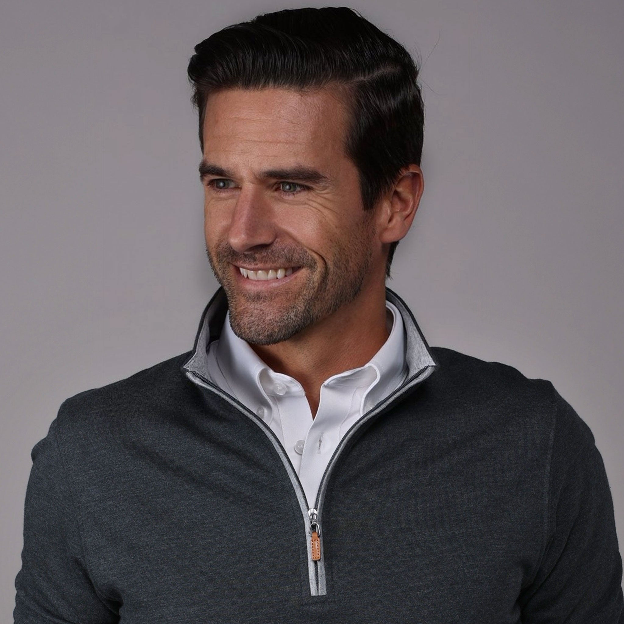 Charcoal Heather Cloud Cotton Quarter Zip Pullover – Collars & Co.