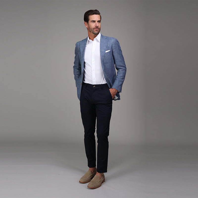 Quattro Flex Dress Shirt with English Spread Collar White