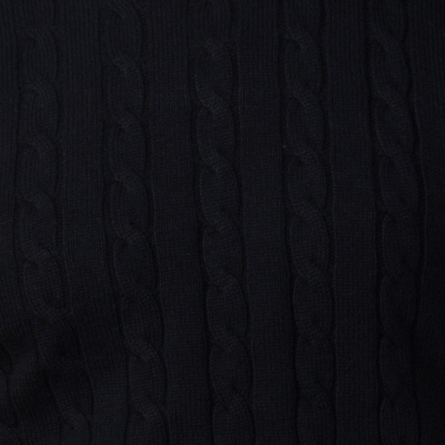 Black Kensington Cable Knit Crew Neck Sweater