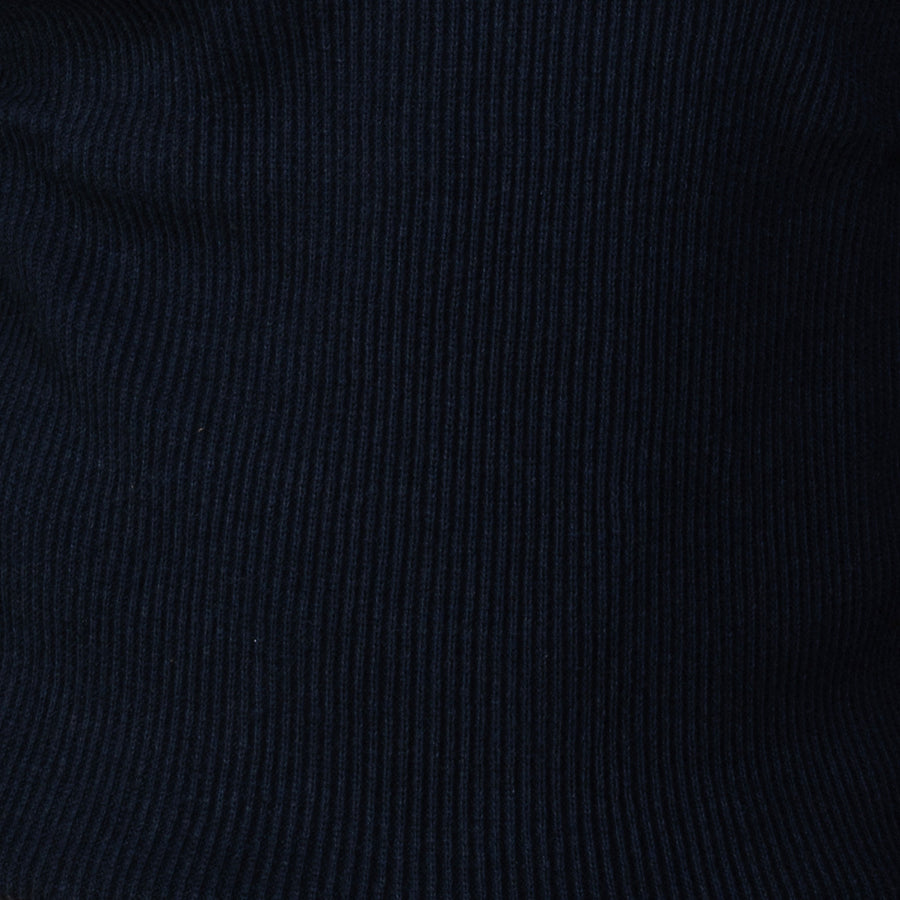 Sequoia Navy Ribbed Cotton Quarter Zip Sweater