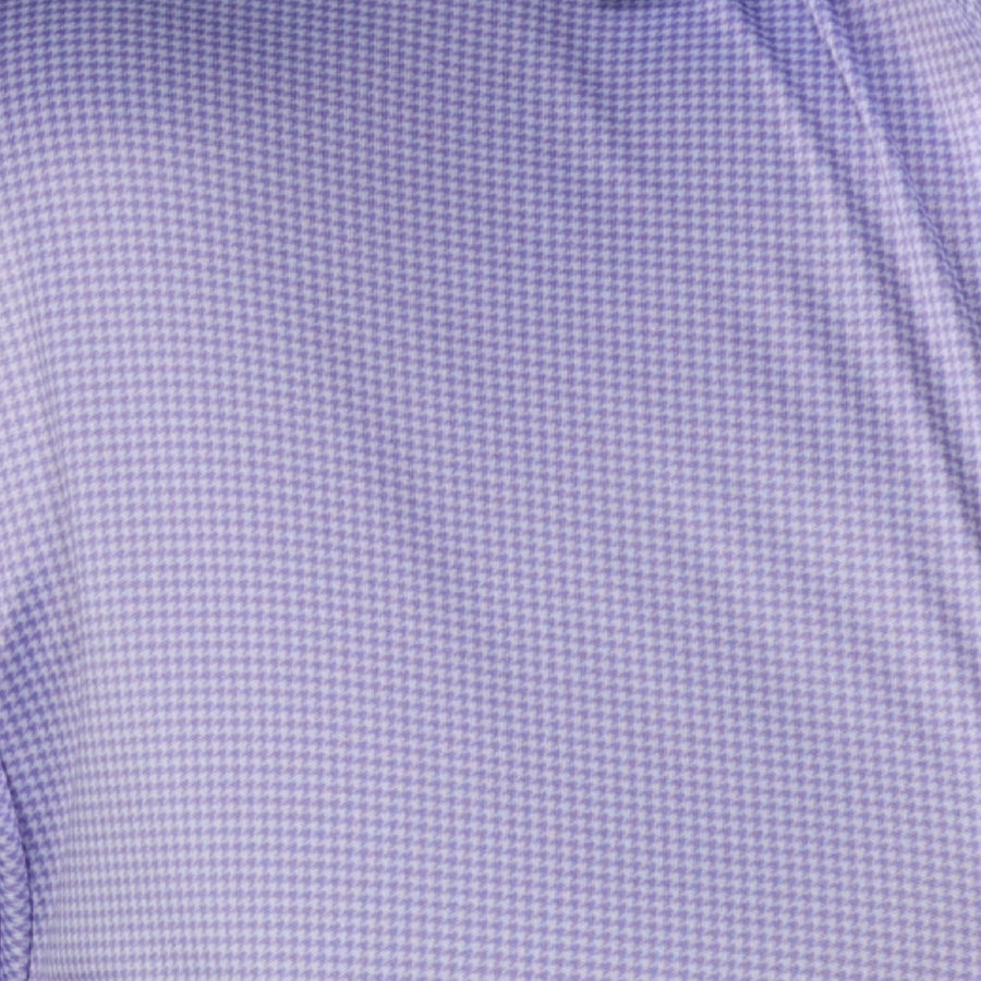 Quattro Flex Dress Shirt with Semi-Spread Collar Lavender Houndstooth