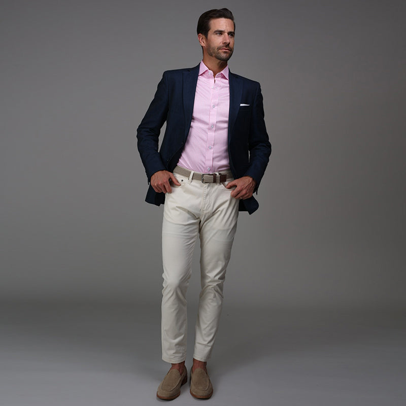 Quattro Flex Dress Shirt with Semi-Spread Collar Pink Gingham S / Pink Gingham Quattro Flex Dress Shirt with Semi-Spread Collar Pink Gingham S / Pink Gingham