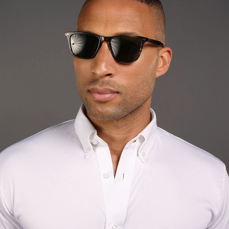 Quattro Flex Dress Shirt with Button Down Collar White 3XL / White Quattro Flex Dress Shirt with Button Down Collar White 3XL / White