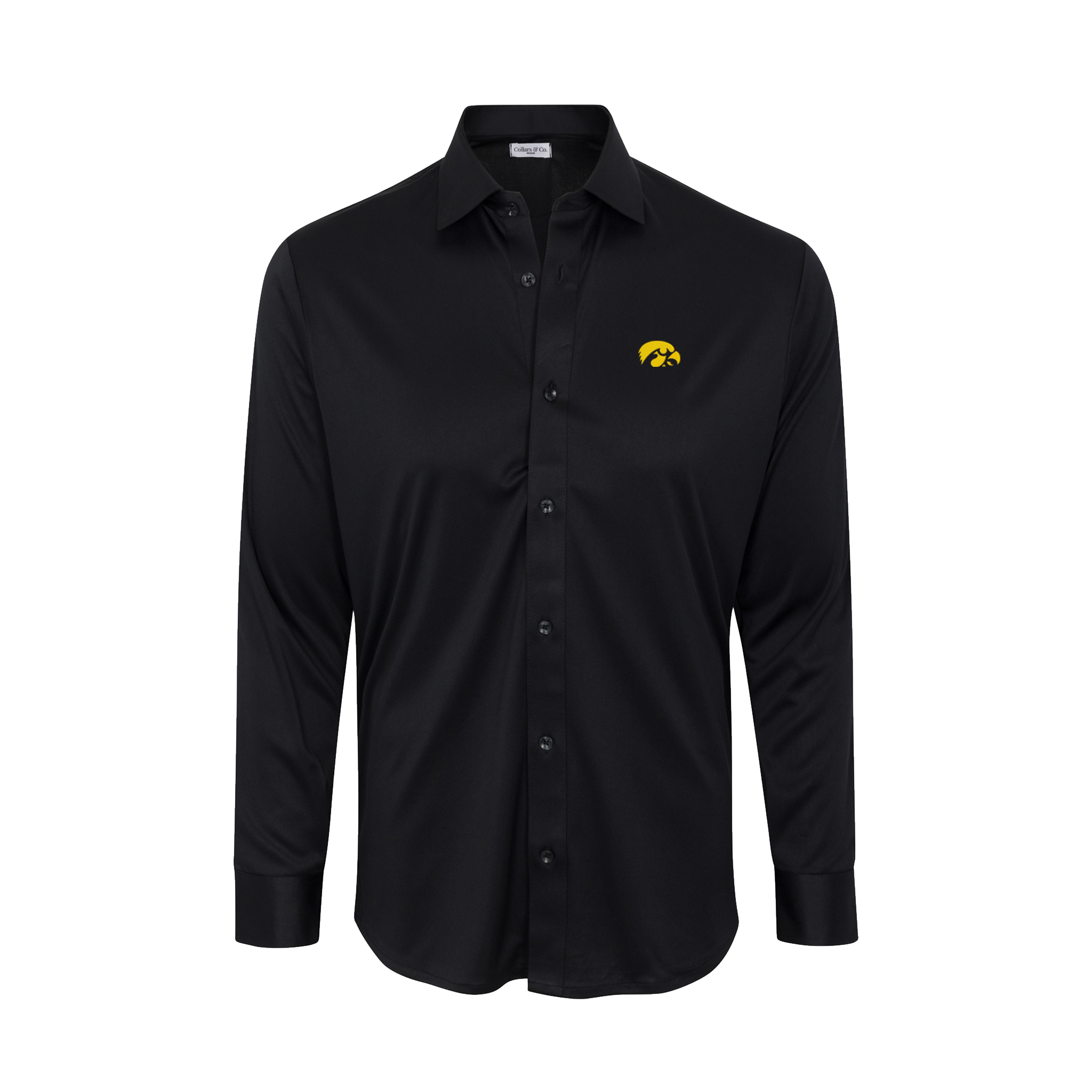 Iowa Quattro Flex Dress Shirt with Semi-Spread Collar Black XL / Black Iowa Quattro Flex Dress Shirt with Semi-Spread Collar Black XL / Black