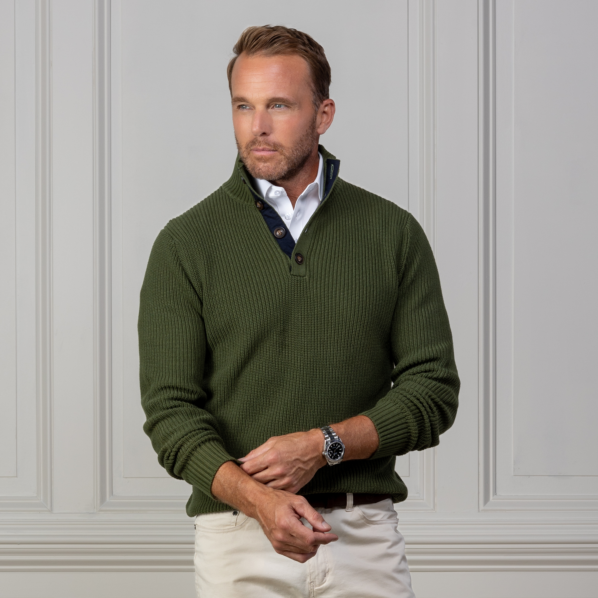 Kennebunkport Green Cotton Sweater – Collars & Co