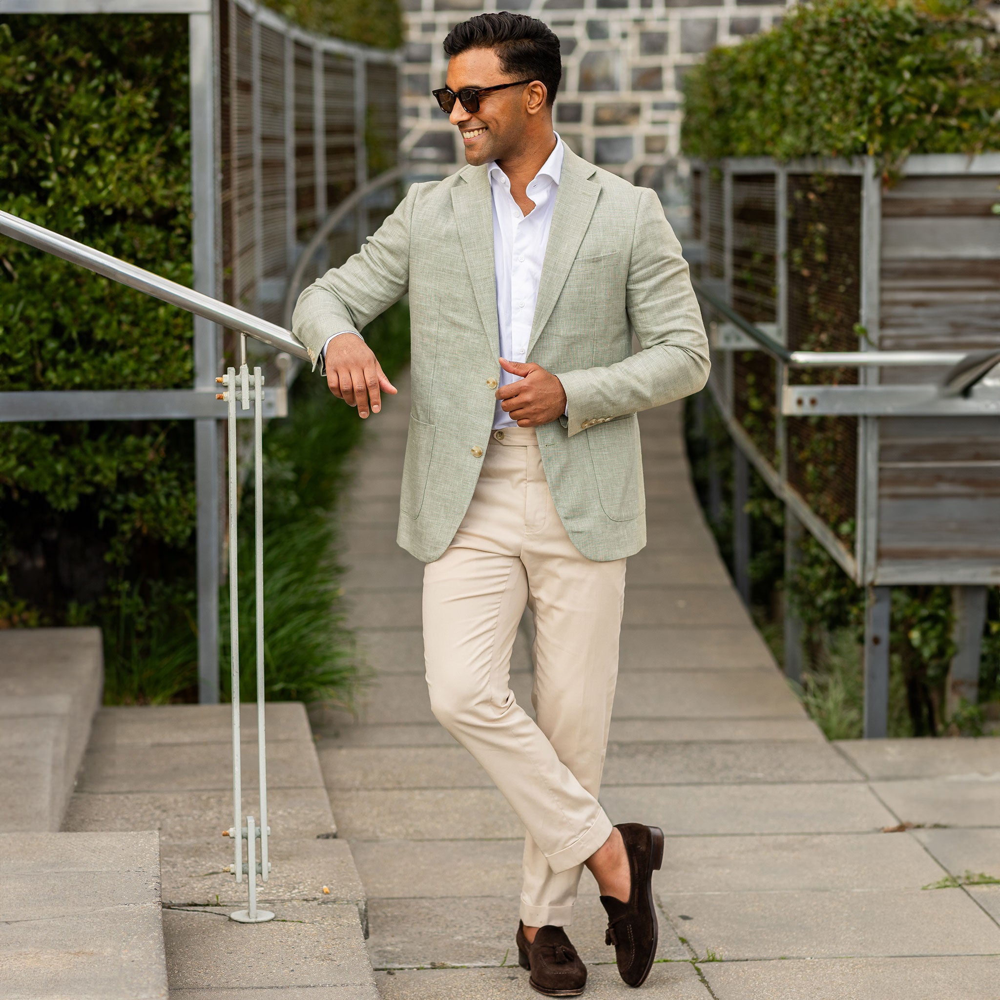 The Lorenzo Linen & Cotton Blazer Light Sage 2XL-46R / Light Sage The Lorenzo Linen & Cotton Blazer Light Sage 2XL-46R / Light Sage