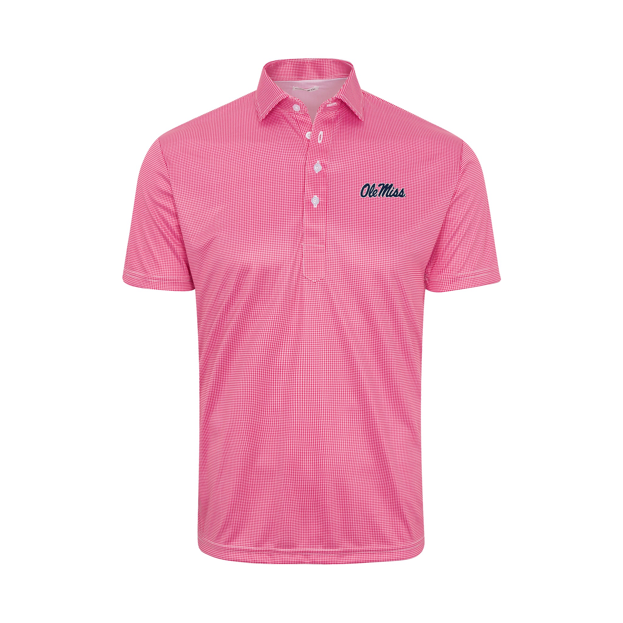 Ole Miss Semi-Spread Collar Polo Red Houndstooth – Collars & Co.