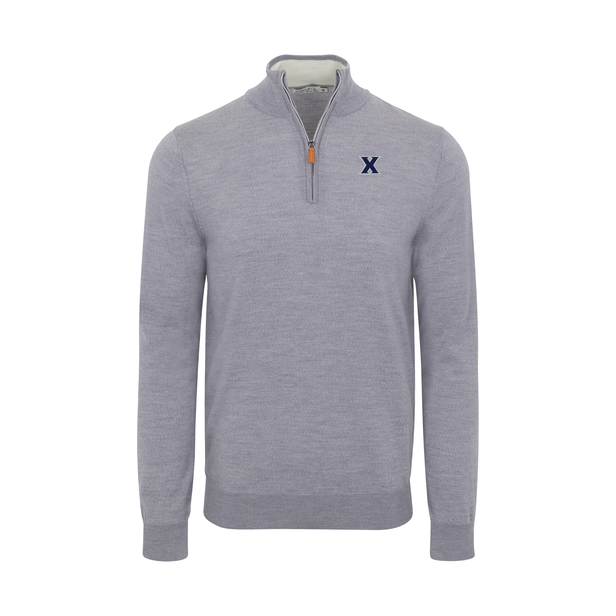 Xavier Grey Melange Cashmere Touch Australian Merino Quarter Zip