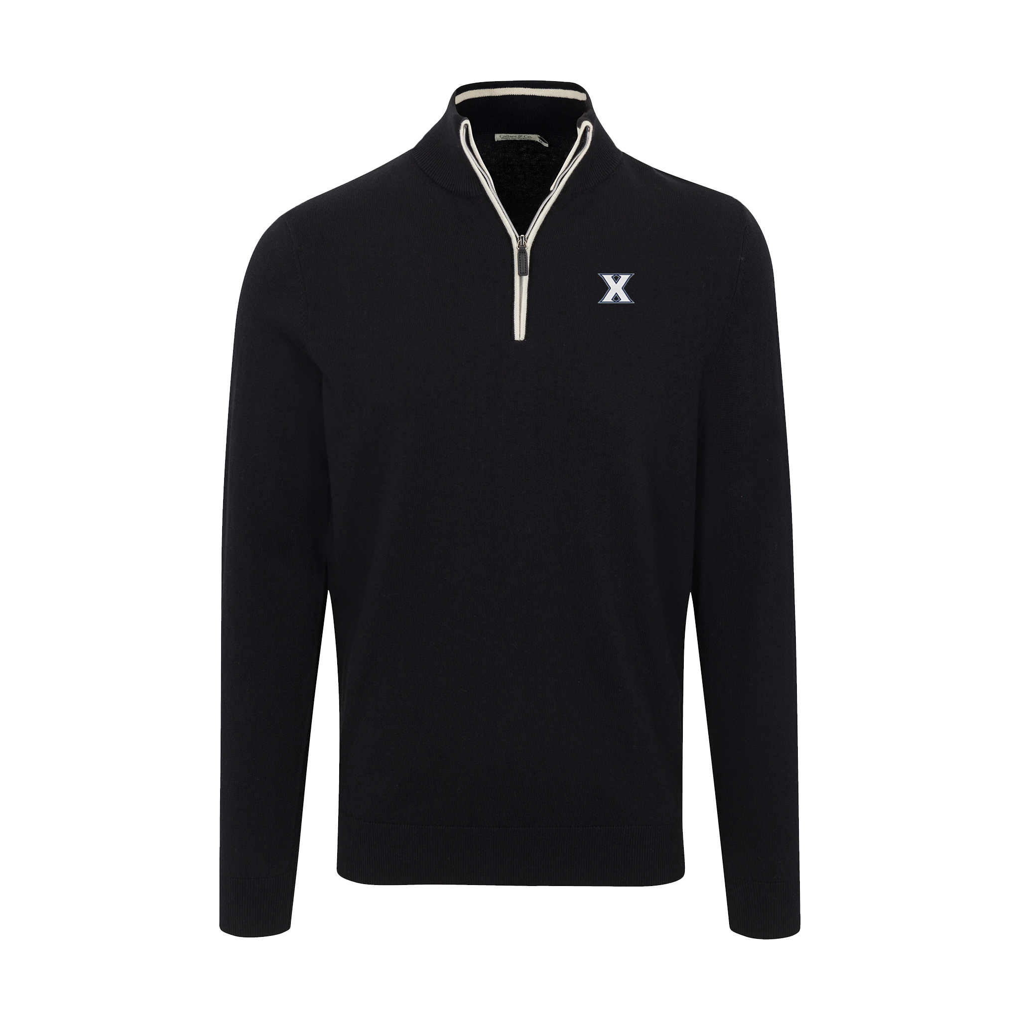 Xavier Black with White Trim Luxury Touch Cotton and Cashmere