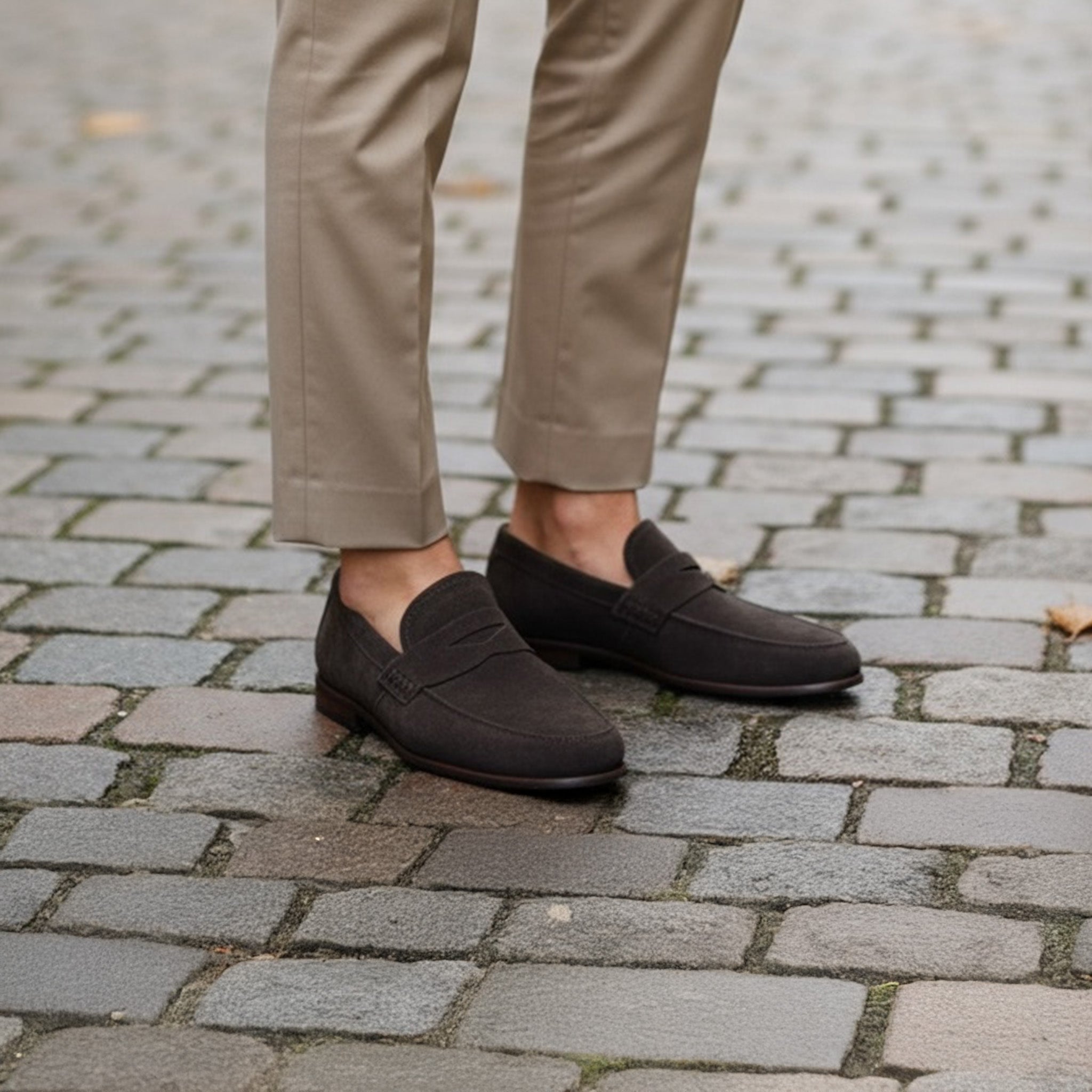 Naples Penny Loafers Chocolate Brown Suede Collars & Co. Naples Penny Loafers Chocolate Brown Suede Collars & Co.