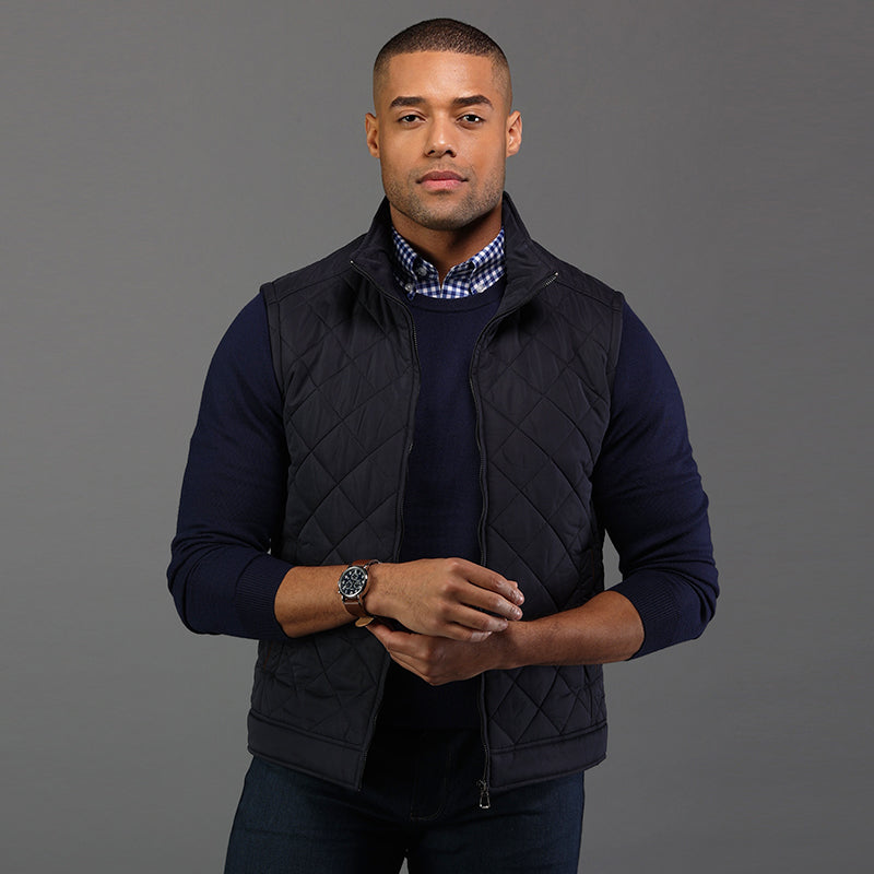 Navy Cambridge Quilted Vest