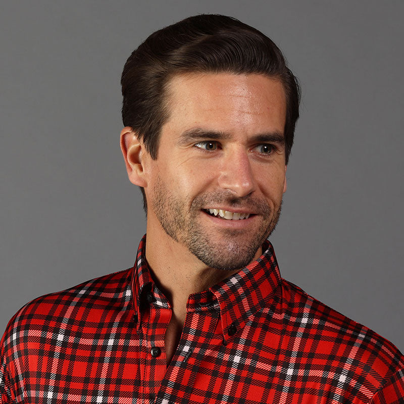 Red plaid hot sale polo