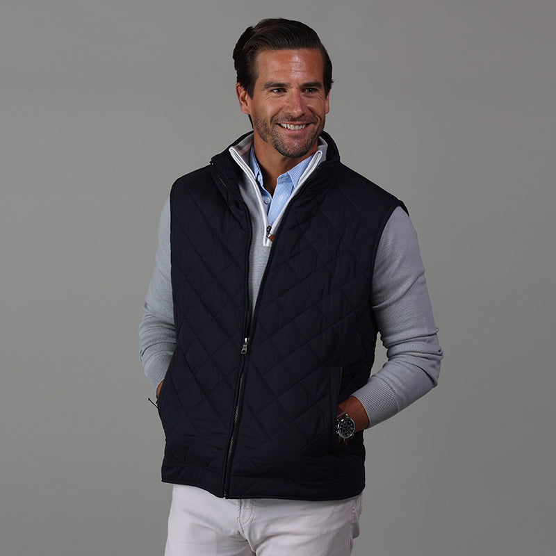 Quilted store navy vest