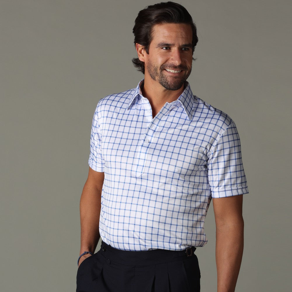 【Louren】standcollar check all in one Dresscollarpolobluegrid.jpg?v=