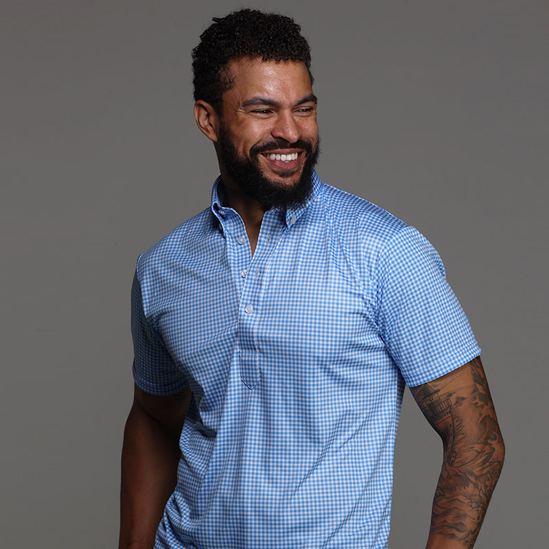Oxford Button Down Collar Polo Newport Light Blue Gingham 2XL / Newport Light Blue Gingham Oxford Button Down Collar Polo Newport Light Blue Gingham 2XL / Newport Light Blue Gingham