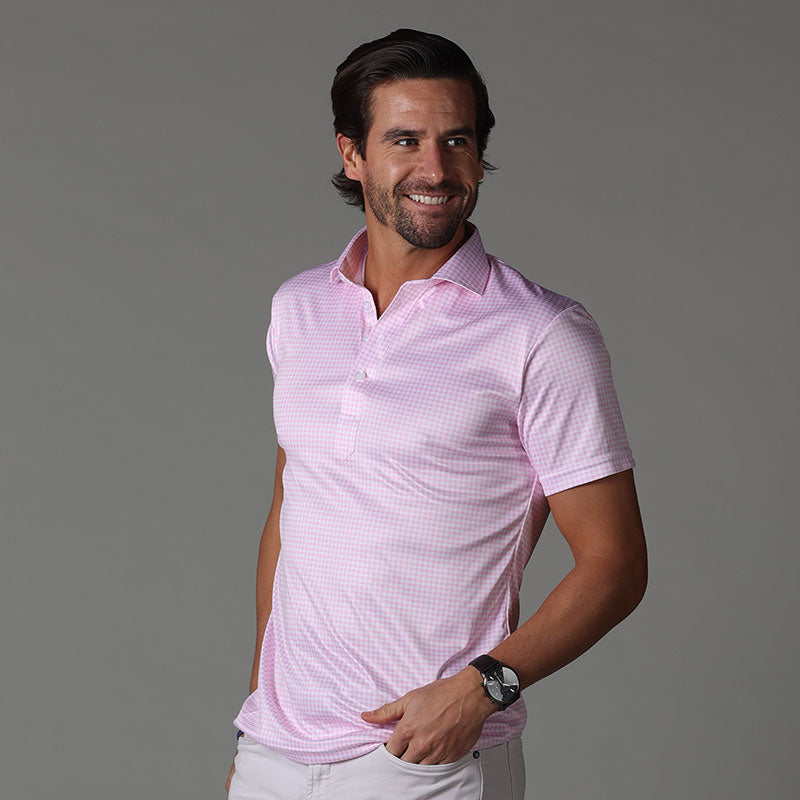 mens pink polo dress shirt Semi-Spread Collar Polo Pink Original Original / M / Pink