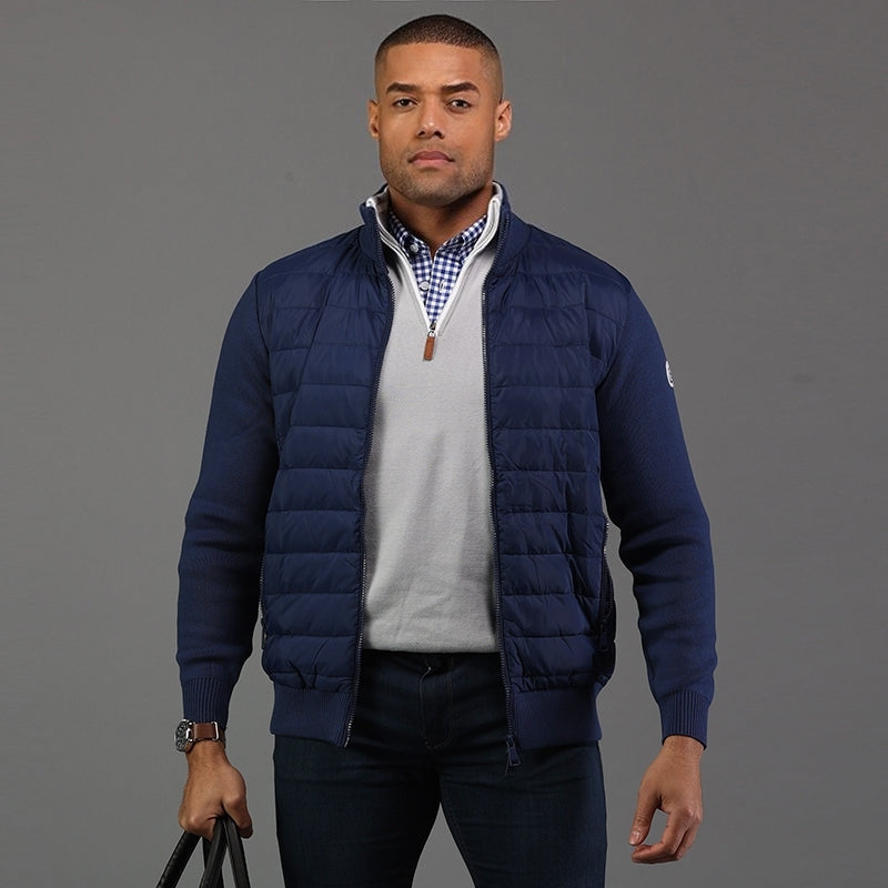 Aspen Navy Knit and Down Jacket