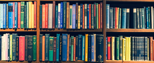 colorful full bookshelf