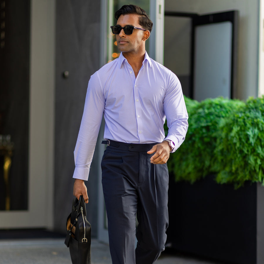 Apex Performance Dress Shirt Lavender and Blue Multi Gingham Apex Performance Dress Shirt Lavender and Blue Multi Gingham
