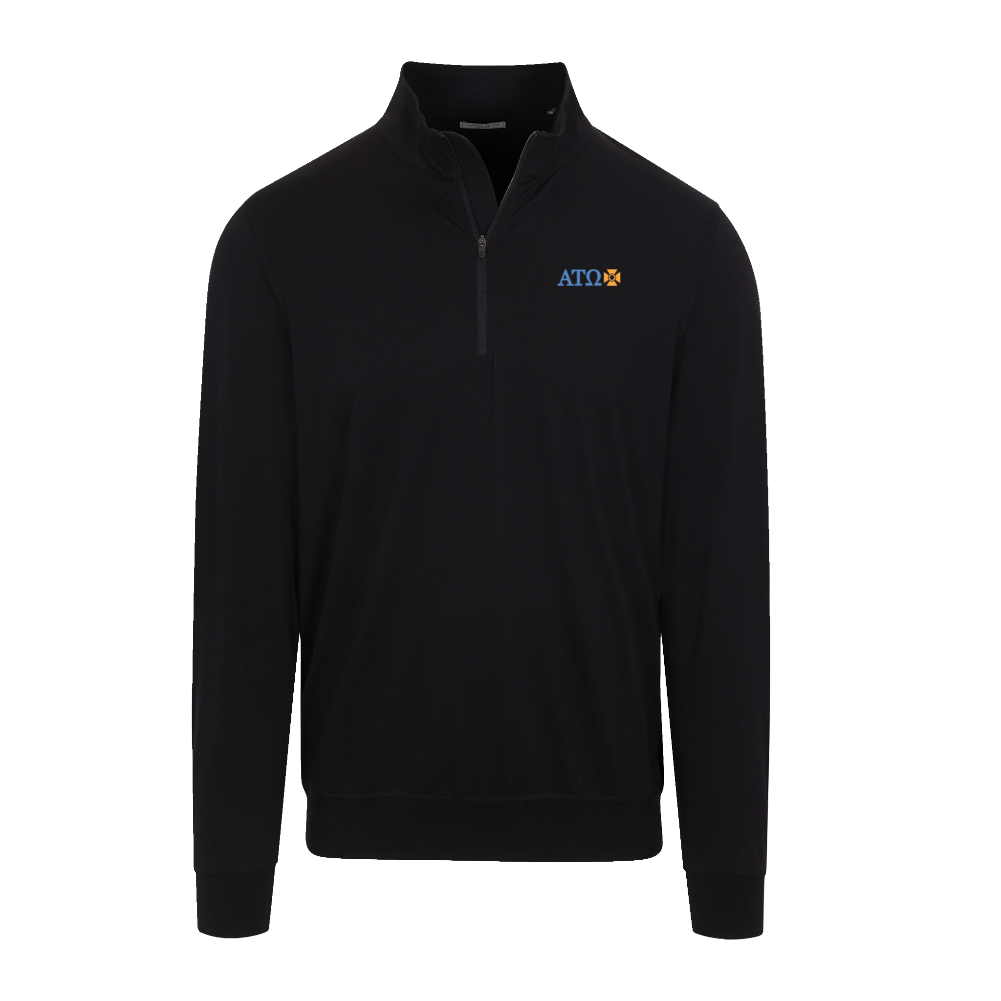 Zip Coding Collars & Co. Alpha Tau Omega Velocity Performance Quarter Zip Black