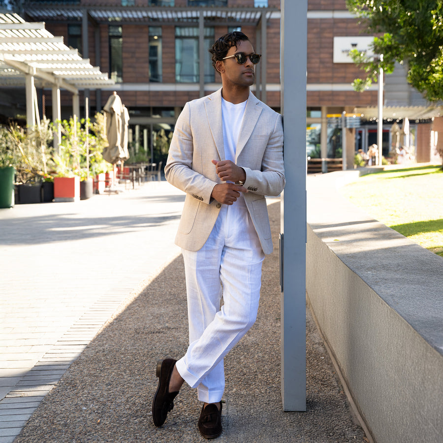 Amalfi Linen Trouser White – Collars & Co
