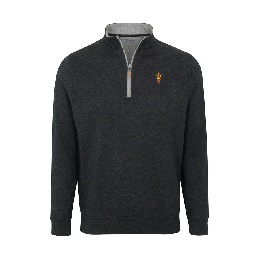 Arizona State Charcoal Heather Cloud Cotton Quarter Zip Pullover