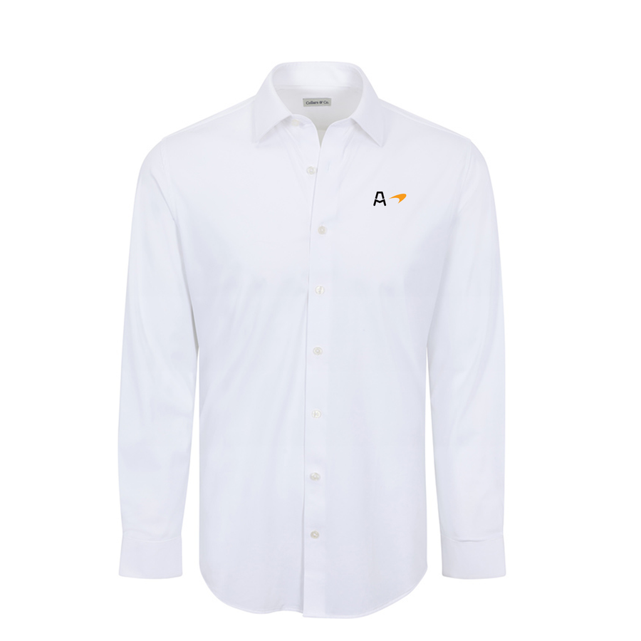 arrow poplin dress shirt New Arrow Mens Wrinkle-Free Regular-Fit Poplin Point-Collar Dress Shirt  MSRP $45