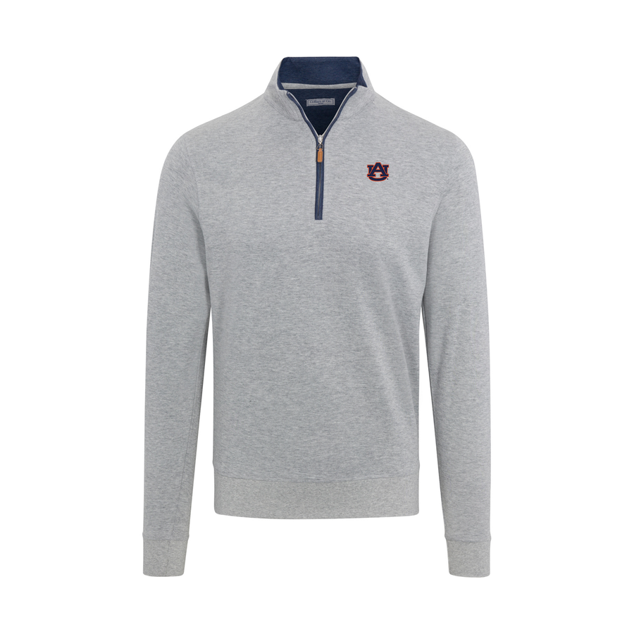 Auburn Light Grey Heather Cloud Cotton Quarter Zip Pullover