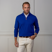Royal Blue with Brown Suede Trim Cashmere Touch Australian