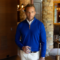 Royal Blue with Brown Suede Trim Cashmere Touch Australian