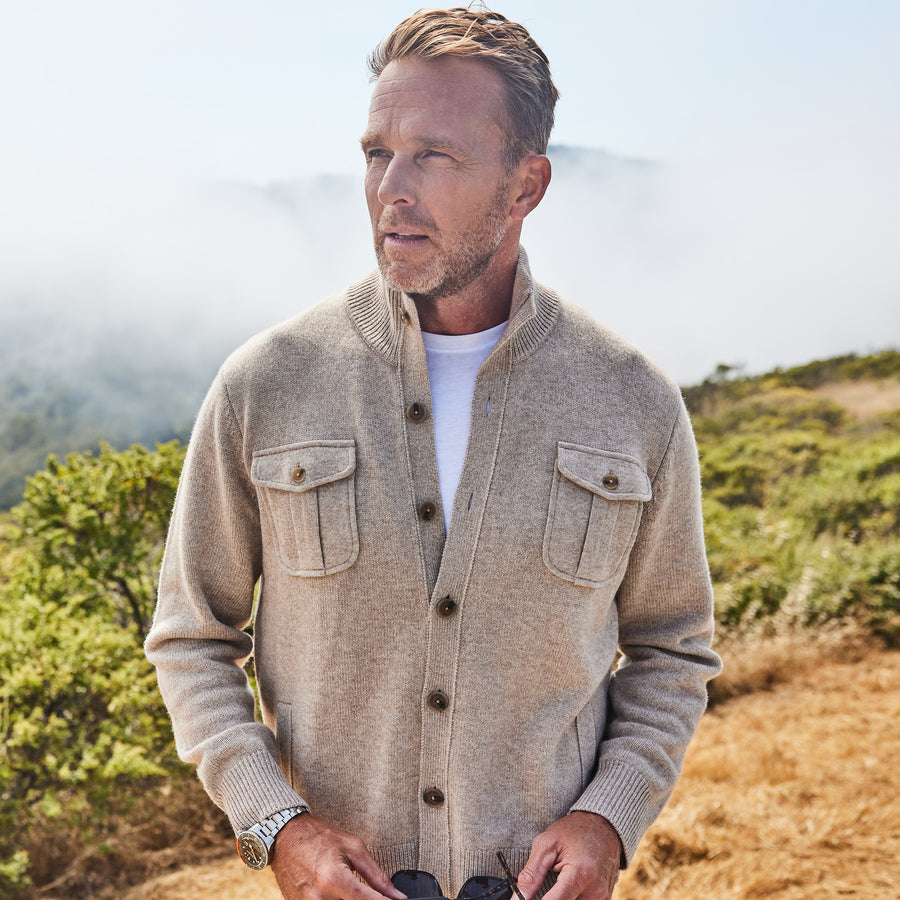Napoli Cashmere & Wool Cardigan Camel