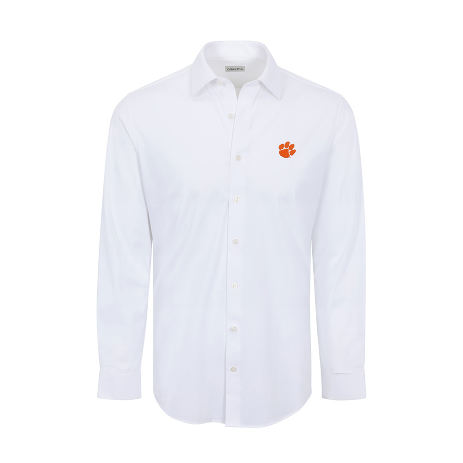 Clemson Apex Performance Dress Shirt White
