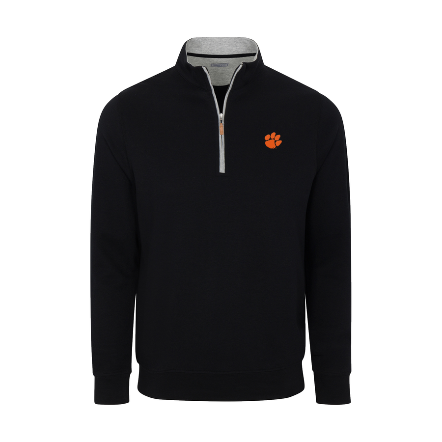 Clemson Black Heather Cloud Cotton Quarter Zip Pullover