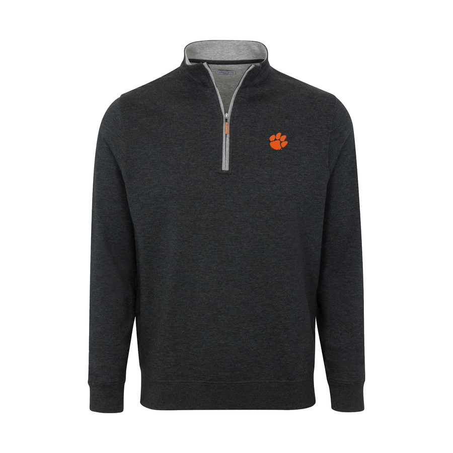 Clemson Charcoal Heather Cloud Cotton Quarter Zip Pullover