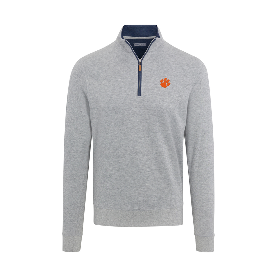 Clemson Light Grey Heather Cloud Cotton Quarter Zip Pullover