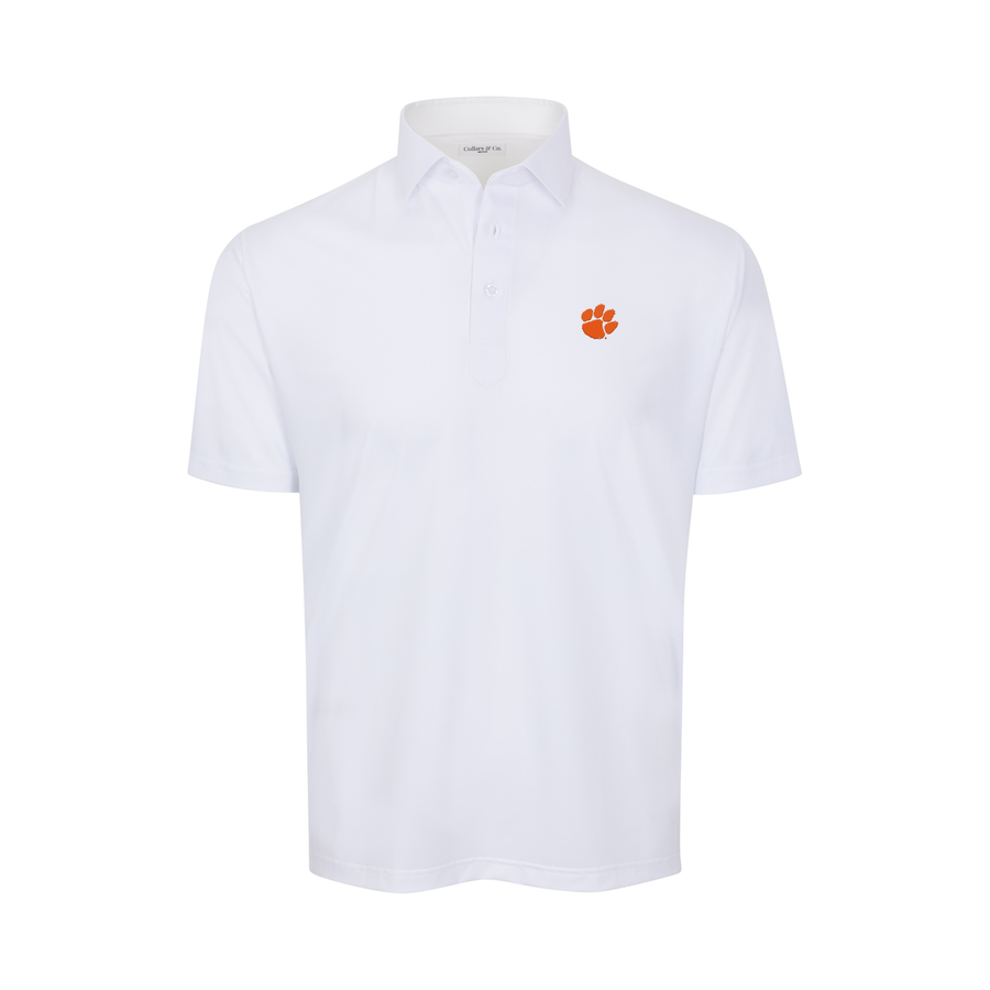 Clemson Featherweight Flex Polo White