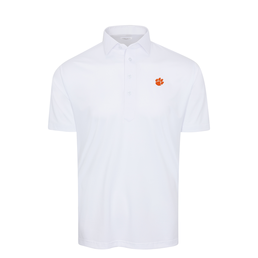 Clemson Semi-Spread Collar Polo White