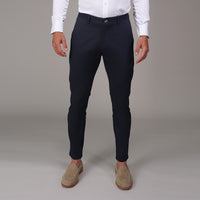 CEO Chino Classic Pocket Cotton Stretch Pants Navy – Collars
