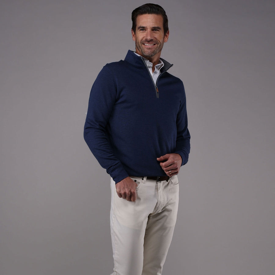 men's quarter zip dress shirt Business Casual Quarter Zip Over Dress Shirt Redbridge Men's Cardigan Jacket Long Cut Style For Casual