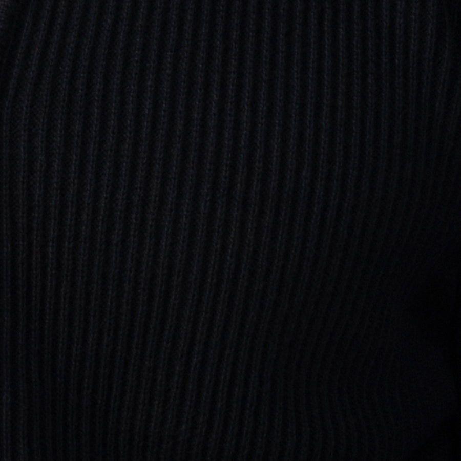 Sequoia Black Full Zip Ribbed Cotton Sweater – Collars & Co.