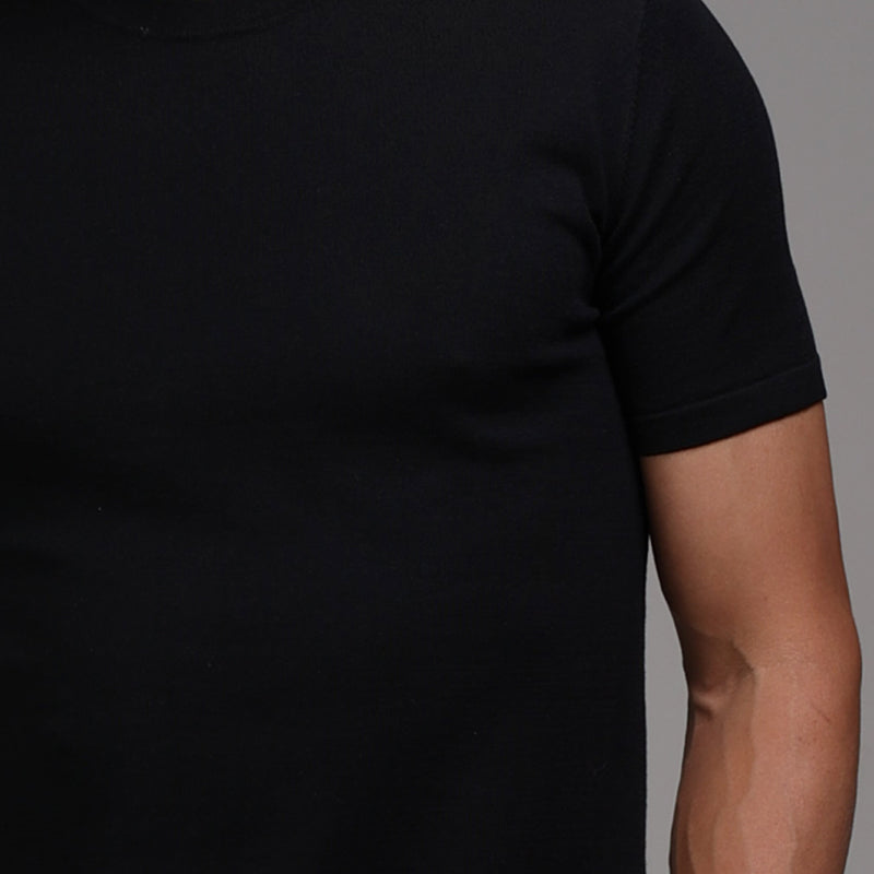Lucca Luxury Touch Cotton and Silk T-Shirt Black – Collars & Co.