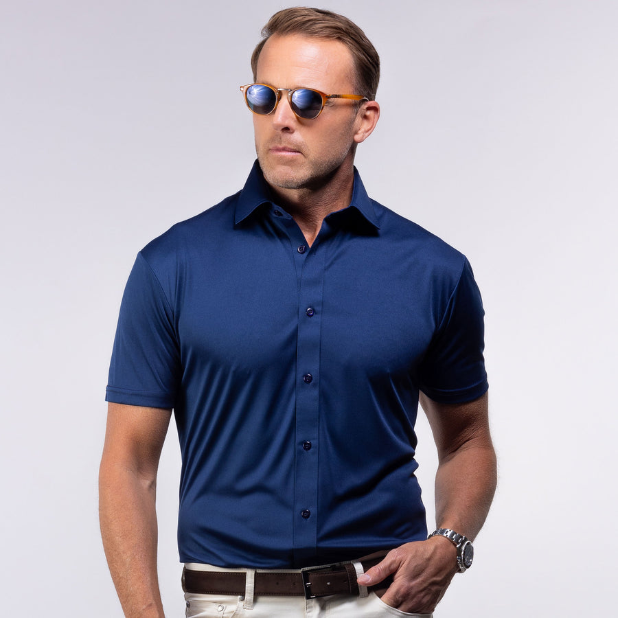 Quattro Flex Short Sleeve Button Down Navy S / Navy Quattro Flex Short Sleeve Button Down Navy S / Navy