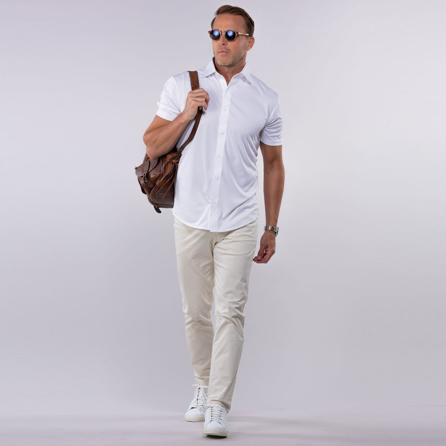 Quattro Flex Short Sleeve Button Down White 3XL / White Quattro Flex Short Sleeve Button Down White 3XL / White