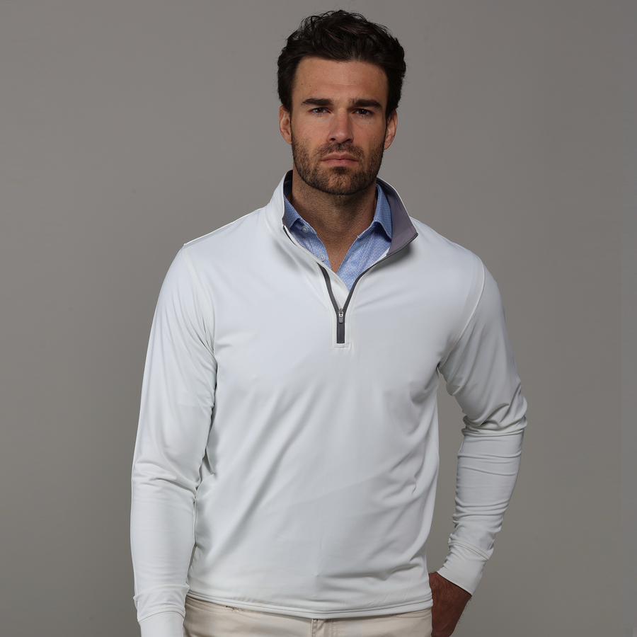 White Tour Performance Men's Golf Quarter Zip Pullover – Collars & Co.