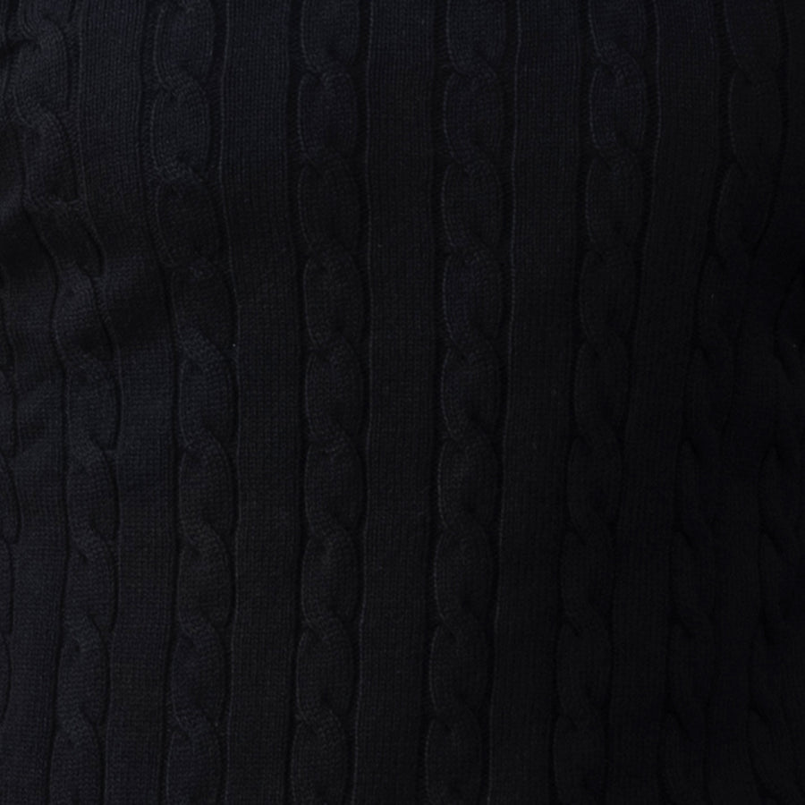 Black Kensington Cable Knit Quarter Zip Sweater