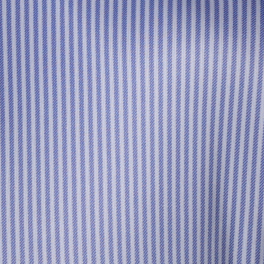 Quattro Flex Dress Shirt with Semi-Spread Collar Regent Blue Stripe
