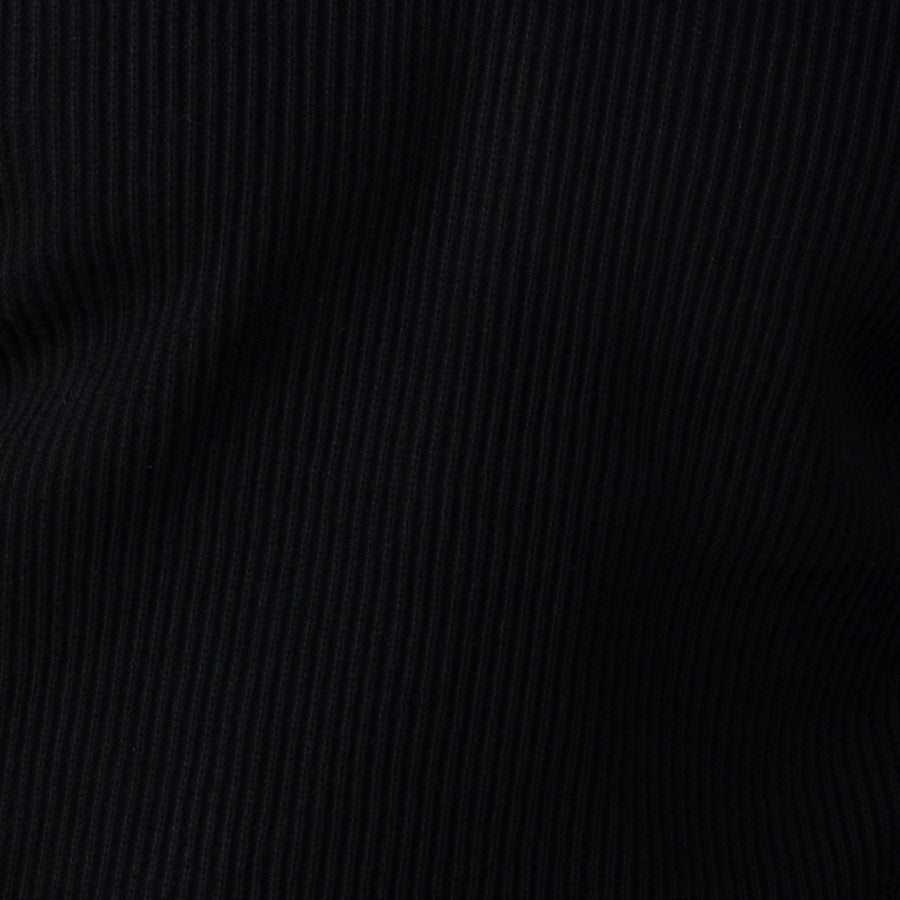 Sequoia Black Ribbed Cotton Quarter Zip Sweater